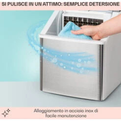 Klarstein Clearcube Macchina Per Cubetti Di Ghiaccio - Ghiaccio Trasparente 13kg/24h Acciaio Inox Nero 11 Klarstein Clearcube Macchina Per Cubetti Di Ghiaccio - Ghiaccio Trasparente 13kg/24h Acciaio Inox Nero -Piccoli Elettrodomestici 14062157 5