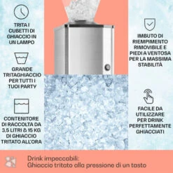 Oneconcept Icebreaker Macchina Tritaghiaccio 15kg/h 3,5 Litri Acciaio Inox 8 Oneconcept Icebreaker Macchina Tritaghiaccio 15kg/h 3,5 Litri Acciaio Inox -Piccoli Elettrodomestici 14127177 2