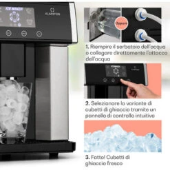 Klarstein Eiszeit Macchina Del Ghiaccio Acciaio Inox 3 Dimensioni Argento -Piccoli Elettrodomestici 14166981 4