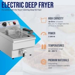 Friggitrice Elettrica Professionale In Acciaio Inox Con Zona Fredda 230 V 10 L -Piccoli Elettrodomestici 14895715 3