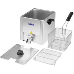 Friggitrice Elettrica Inox Professionale + Rubinetto/3250W Zona Fredda 13Litri -Piccoli Elettrodomestici 15356007 4
