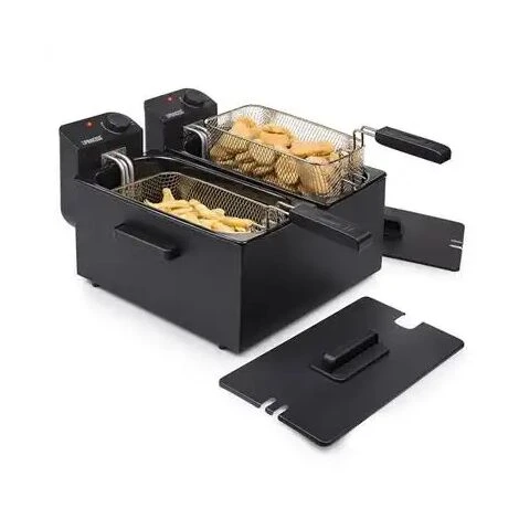 Friggitrice Elettrica Doppia Vasca 2 Cestelli Potenza 2x1800 Watt Colore Nero 4 Friggitrice Elettrica Doppia Vasca 2 Cestelli Potenza 2x1800 Watt Colore Nero - immagine 2