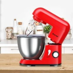 Robot Da Cucina 4 L 1300 W, 6 Velocita E Testina Inclinabile, Planetaria Elettrica Con Ciotola In Acciaio Inox, Gancio Miscelazione, Frusta E Frullino, Paraspruzzi (Rosso) -Piccoli Elettrodomestici 24107116 3