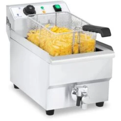 Friggitrice 10 Litri Con Rubinetto Di Scarico 3000 W 230 V Acciaio Inox 3 Kg