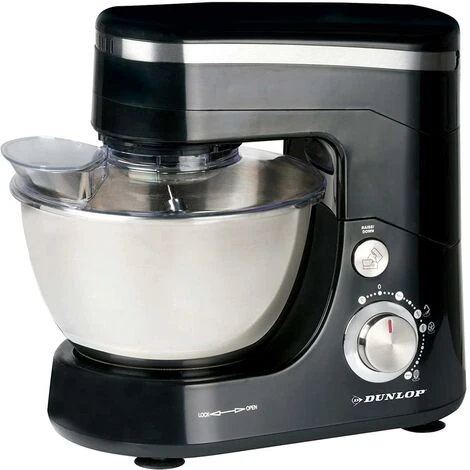 Dunlop Impastatrice Planetaria Ciotola Acciaio 5 LT Impastatore Robot Nero 800W 3 Ganci 3 Dunlop Impastatrice Planetaria Ciotola Acciaio 5 LT Impastatore Robot Nero 800W 3 Ganci