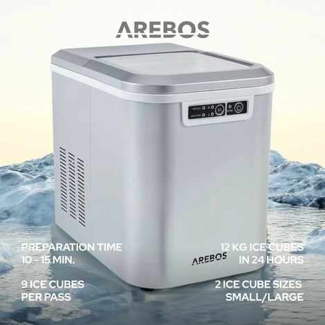 AREBOS Macchina Per Cubetti Di Ghiaccio 2,2L Macchina Del Ghiaccio 12 Kg In 24h 7 AREBOS Macchina Per Cubetti Di Ghiaccio 2,2L Macchina Del Ghiaccio 12 Kg In 24h - immagine 5