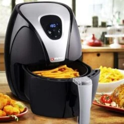 Alpina Friggitrice Aria Calda Digitale Senza Olio Airfryer 2,4Lt Frigge Cuoce 1500W