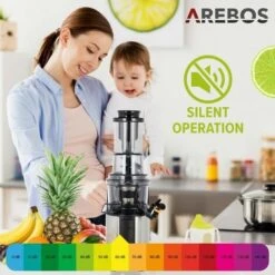 AREBOS Spremiagrumi Frutta Verdura & Agrumi Elettrico Centrifuga Estrattore 200W -Piccoli Elettrodomestici 36910269 5