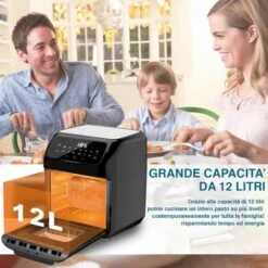 Forno Friggitrice Aria Calda 12Lt Digitale 1800W Frigge Cuoce Senza Olio Silver -Piccoli Elettrodomestici 39279022 4