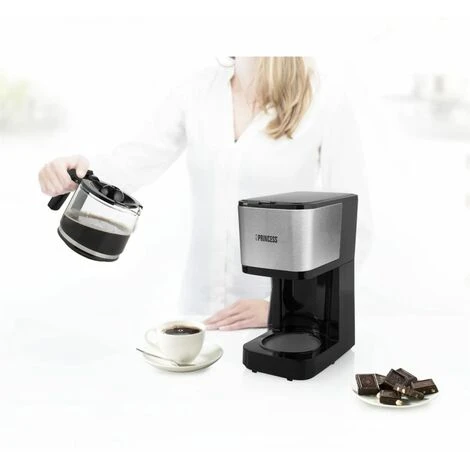 Macchina Caffè Con Filtro Compact 8 600 W 0,75 L Nero Argento Princess 4 Macchina Caffè Con Filtro Compact 8 600 W 0,75 L Nero Argento Princess - immagine 2
