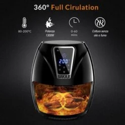 Friggitrice Aria Calda Digitale Senza Olio Airfryer 3,2 Lt Frigge Cuoce 1300W 9 Friggitrice Aria Calda Digitale Senza Olio Airfryer 3,2 Lt Frigge Cuoce 1300W -Piccoli Elettrodomestici 40081013 3