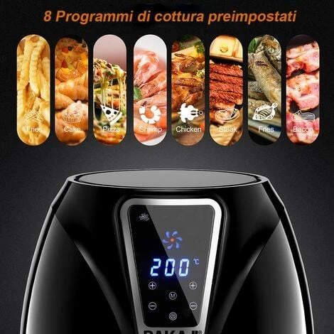 Friggitrice Aria Calda Digitale Senza Olio Airfryer 3,2 Lt Frigge Cuoce 1300W 6 Friggitrice Aria Calda Digitale Senza Olio Airfryer 3,2 Lt Frigge Cuoce 1300W - immagine 4