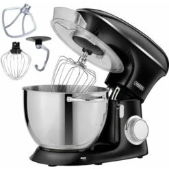 AREBOS Robot Da Cucina 1500W XXL 8 L In Acciaio Inox 6 Gradini Nero Silenzioso