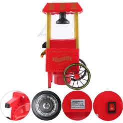 MACCHINA POPCORN POTENZA 1200W SENZA OLIO FESTE PARTY BAMBINI,rosso -Piccoli Elettrodomestici 47300673 5