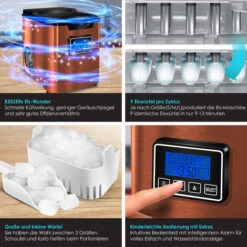KESSER® Macchina Del Ghiaccio Macchina Per Il Ghiaccio In Acciaio Inox 150W Macchina Per Il Ghiaccio 12 Kg 24 H Cubetti Di 3 Dimensioni Preparazione In 6 Min Serbatoio Dell'acqua Da 2,2 Litri T 9 KESSER® Macchina Del Ghiaccio Macchina Per Il Ghiaccio In Acciaio Inox 150W Macchina Per Il Ghiaccio 12 Kg 24 H Cubetti Di 3 Dimensioni Preparazione In 6 Min Serbatoio Dell'acqua Da 2,2 Litri T -Piccoli Elettrodomestici 53911934 3