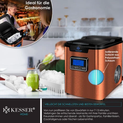 KESSER® Macchina Del Ghiaccio Macchina Per Il Ghiaccio In Acciaio Inox 150W Macchina Per Il Ghiaccio 12 Kg 24 H Cubetti Di 3 Dimensioni Preparazione In 6 Min Serbatoio Dell'acqua Da 2,2 Litri T 6 KESSER® Macchina Del Ghiaccio Macchina Per Il Ghiaccio In Acciaio Inox 150W Macchina Per Il Ghiaccio 12 Kg 24 H Cubetti Di 3 Dimensioni Preparazione In 6 Min Serbatoio Dell'acqua Da 2,2 Litri T - immagine 4