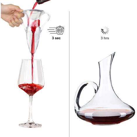 Todeco Decanter Per Vino, Aeratore Vino Rosso - Scatola: Pacco Regalo - Materiale: Acrilico - Con Anse 6 Todeco Decanter Per Vino, Aeratore Vino Rosso - Scatola: Pacco Regalo - Materiale: Acrilico - Con Anse - immagine 4