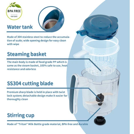 Leogreen Cuocipappa Bambini Robot Da Cucina Multifunzione 7 In 1 Cottura A Vapore, Omogeneizzatore, Frullatore, Riscalda, Sterilizzare, Scongela, Scaldabiberon, Pulizia Automatica, SENZA BPA 6 Leogreen Cuocipappa Bambini Robot Da Cucina Multifunzione 7 In 1 Cottura A Vapore, Omogeneizzatore, Frullatore, Riscalda, Sterilizzare, Scongela, Scaldabiberon, Pulizia Automatica, SENZA BPA - immagine 4