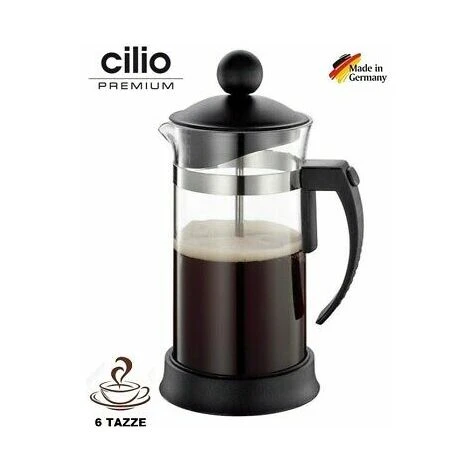 Cilio CAFFETTIERA TEIERA INFUSIERA A PISTONE STANTUFFO IN VETRO BOROSILICATO 800ml 6TZ 5 Cilio CAFFETTIERA TEIERA INFUSIERA A PISTONE STANTUFFO IN VETRO BOROSILICATO 800ml 6TZ - immagine 3