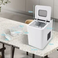 COSTWAY Macchina Del Ghiaccio 15kg/24h, Fabbricatore Di Ghiaccio Con Funziona Autopulizia E Touch, Schermo A LED, Ideale Per Casa Ristorante E Bar (Bianco) 10 COSTWAY Macchina Del Ghiaccio 15kg/24h, Fabbricatore Di Ghiaccio Con Funziona Autopulizia E Touch, Schermo A LED, Ideale Per Casa Ristorante E Bar (Bianco) -Piccoli Elettrodomestici 58680782 4