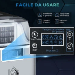 HOMCOM Macchina Del Ghiaccio Da 24 Cubetti In 14-18 Minuti Con Dimensione Regolabile -Piccoli Elettrodomestici 59115643 4
