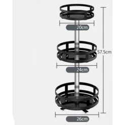 Supporto Dispenser Contenitore Portaspezie In Metallo 3 Ripiani Girevoli Rotondo -Piccoli Elettrodomestici 59587845 5