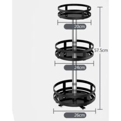 Supporto Dispenser Contenitore Portaspezie In Metallo 3 Ripiani Girevoli Quadrat -Piccoli Elettrodomestici 59587848 2