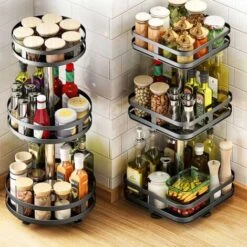 Supporto Dispenser Contenitore Portaspezie In Metallo 3 Ripiani Girevoli Quadrat -Piccoli Elettrodomestici 59587848 5