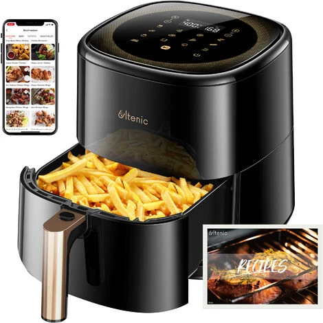 ULTENIC K10 - Friggitrice Ad Aria Calda K10, Ultenic Friggitrice Senza Olio, 5L Air Fryer, Ricette Italiane Online, LED,1500W, Preriscaldamento Per Patatine Fritte/Pizza 3 ULTENIC K10 - Friggitrice Ad Aria Calda K10, Ultenic Friggitrice Senza Olio, 5L Air Fryer, Ricette Italiane Online, LED,1500W, Preriscaldamento Per Patatine Fritte/Pizza