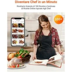 ULTENIC K10 - Friggitrice Ad Aria Calda K10, Ultenic Friggitrice Senza Olio, 5L Air Fryer, Ricette Italiane Online, LED,1500W, Preriscaldamento Per Patatine Fritte/Pizza 10 ULTENIC K10 - Friggitrice Ad Aria Calda K10, Ultenic Friggitrice Senza Olio, 5L Air Fryer, Ricette Italiane Online, LED,1500W, Preriscaldamento Per Patatine Fritte/Pizza -Piccoli Elettrodomestici 60255365 4