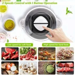 Tritatutto In Acciaio Inox, Tritatutto Elettrico / Tritatutto Multiplo / Tritatutto Elettrico Universale Con 2 Livelli Di Velocità, Frullatore Per Carne, Frutta, Verdura E Pappe -Piccoli Elettrodomestici 61174997 4