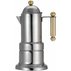 Caffettiera Con Piano Cottura In Acciaio Inossidabile Da 4 Tazze Pentola Per Caffè Espresso Durevole Pentola Per Moka In Argento Con Valvola Di Sicurezza