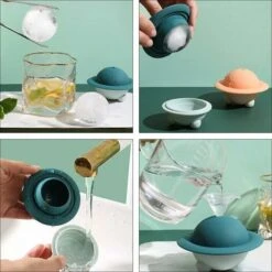 Stampi In Silicone Per Palline Di Ghiaccio Stampo Per Ghiaccio A Sfera Vassoi Per Cubetti Di Ghiaccio Creatore Di Sfere Di Ghiaccio Per Cocktail Di Whisky Blu Bourbon -Piccoli Elettrodomestici 63849746 4