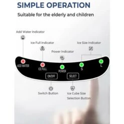 RELAX4LIFE Macchina Per Ghiaccio, Macchina Del Ghiaccio Cubetti, Fabbricatore Ghiaccio Domestico Silenzioso Ed Efficiente, Con Cestello E Paletta Per Ghiaccio, 24,2x35,8x32,8 Cm (Verde) -Piccoli Elettrodomestici 67415322 3
