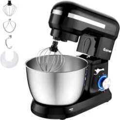 RELAX4LIFE Impastatrice Planetaria Professionale, Robot Da Cucina Multifunzione, Sbattitore Elettrico, Miscelatore Cucina Per Uso Alimentare, Con Ciotola Rotante Da 4,5 L, 8 Livelli, 1300 W (Nero) -Piccoli Elettrodomestici 67415369 3