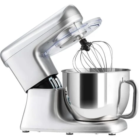 RELAX4LIFE Impastatrice Planetaria 1400W, Robot Da Cucina Professionale 4,5L Con 6 Velocità, Protezione Surriscaldamento, Mixer Elettrico Multifunzionale Con 3 Accessori (Argento) 3 RELAX4LIFE Impastatrice Planetaria 1400W, Robot Da Cucina Professionale 4,5L Con 6 Velocità, Protezione Surriscaldamento, Mixer Elettrico Multifunzionale Con 3 Accessori (Argento)
