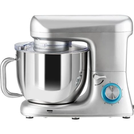 RELAX4LIFE Impastatrice Planetaria 1400W, Robot Da Cucina Professionale 4,5L Con 6 Velocità, Protezione Surriscaldamento, Mixer Elettrico Multifunzionale Con 3 Accessori (Argento) 5 RELAX4LIFE Impastatrice Planetaria 1400W, Robot Da Cucina Professionale 4,5L Con 6 Velocità, Protezione Surriscaldamento, Mixer Elettrico Multifunzionale Con 3 Accessori (Argento) - immagine 3
