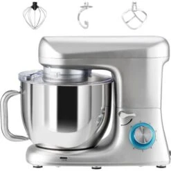 RELAX4LIFE Impastatrice Planetaria 1400W, Robot Da Cucina Professionale 4,5L Con 6 Velocità, Protezione Surriscaldamento, Mixer Elettrico Multifunzionale Con 3 Accessori (Argento) 9 RELAX4LIFE Impastatrice Planetaria 1400W, Robot Da Cucina Professionale 4,5L Con 6 Velocità, Protezione Surriscaldamento, Mixer Elettrico Multifunzionale Con 3 Accessori (Argento) -Piccoli Elettrodomestici 67415495 4