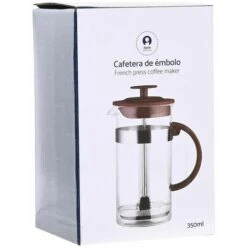 Caffettiera A Stantuffo DKD Home Decor 16 X 9 X 18,5 Cm Marrone Trasparente Acciaio Inossidabile 350 Ml Vetro Borosilicato -Piccoli Elettrodomestici 68542508 3