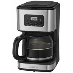 Clatronic KA 3642 Macchina Per Caffè Con Filtro Per 12  14 Tazze, 1,5 L, Acciaio Inossidabile, Timer, Inox Nero