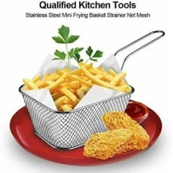 Cestello Per Friggitrice A Filo Metallico Da 8 Pezzi, Mini Patatine In Acciaio Inossidabile Cestini Per Friggere Display Per Alimenti Setaccio Per Patate Strumento Di Cottura Ideale -Piccoli Elettrodomestici 71373246 3