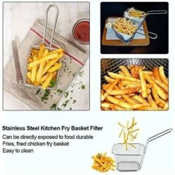 Cestello Per Friggitrice A Filo Metallico Da 8 Pezzi, Mini Patatine In Acciaio Inossidabile Cestini Per Friggere Display Per Alimenti Setaccio Per Patate Strumento Di Cottura Ideale -Piccoli Elettrodomestici 71373246 4
