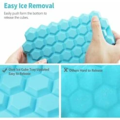 Confezione Da 2 Vassoi Per Cubetti Di Ghiaccio Flessibili In Silicone Con Coperchio, Vassoi Per Cubetti Di Ghiaccio Flessibili Impilabili E Sicuri -Piccoli Elettrodomestici 71884707 4