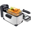 Aigostar Kenny - Friggitrice Ad Olio In Acciaio Inox 3 Litri Con Timer E Controllo Della Temperatura. Contenitore Rimovibile, Coperchio Di Visualizzazione E Cestello Per Friggere Con Ganci. 2200 W -Piccoli Elettrodomestici 72603428 1
