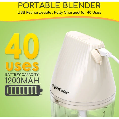 Aigostar Aimee - Tritatutto Da Cucina Elettrico, Mini Tritatutto Ricaricabile USB Con 3 Lame Acciaio Inossidabile, 250ML Robot Da Cucina Da. Avvio A Un Pulsante Con Blocco Per Sicurezza Per Bambini. 5 Aigostar Aimee - Tritatutto Da Cucina Elettrico, Mini Tritatutto Ricaricabile USB Con 3 Lame Acciaio Inossidabile, 250ML Robot Da Cucina Da. Avvio A Un Pulsante Con Blocco Per Sicurezza Per Bambini. - immagine 3