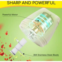 Aigostar Aimee - Tritatutto Da Cucina Elettrico, Mini Tritatutto Ricaricabile USB Con 3 Lame Acciaio Inossidabile, 250ML Robot Da Cucina Da. Avvio A Un Pulsante Con Blocco Per Sicurezza Per Bambini. 10 Aigostar Aimee - Tritatutto Da Cucina Elettrico, Mini Tritatutto Ricaricabile USB Con 3 Lame Acciaio Inossidabile, 250ML Robot Da Cucina Da. Avvio A Un Pulsante Con Blocco Per Sicurezza Per Bambini. -Piccoli Elettrodomestici 72603452 4