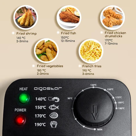 Aigostar Feast - Friggitrice Doppia Vasca. Capacità Totale 6L, 2 Cestelli Da 3L. Controllo Termostatico, Coperchi Con Finestre. Friggitrice Elettrica Professionale Senza BPA.3600W 4 Aigostar Feast - Friggitrice Doppia Vasca. Capacità Totale 6L, 2 Cestelli Da 3L. Controllo Termostatico, Coperchi Con Finestre. Friggitrice Elettrica Professionale Senza BPA.3600W - immagine 2