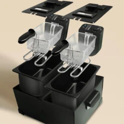 Aigostar Feast - Friggitrice Doppia Vasca. Capacità Totale 6L, 2 Cestelli Da 3L. Controllo Termostatico, Coperchi Con Finestre. Friggitrice Elettrica Professionale Senza BPA.3600W 9 Aigostar Feast - Friggitrice Doppia Vasca. Capacità Totale 6L, 2 Cestelli Da 3L. Controllo Termostatico, Coperchi Con Finestre. Friggitrice Elettrica Professionale Senza BPA.3600W -Piccoli Elettrodomestici 72603474 3