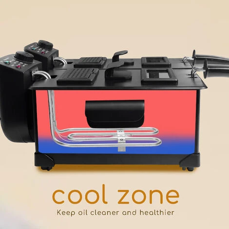 Aigostar Feast - Friggitrice Doppia Vasca. Capacità Totale 6L, 2 Cestelli Da 3L. Controllo Termostatico, Coperchi Con Finestre. Friggitrice Elettrica Professionale Senza BPA.3600W 6 Aigostar Feast - Friggitrice Doppia Vasca. Capacità Totale 6L, 2 Cestelli Da 3L. Controllo Termostatico, Coperchi Con Finestre. Friggitrice Elettrica Professionale Senza BPA.3600W - immagine 4