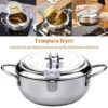Tempura Padella Antiaderente In Acciaio Inox Con Coperchio Termometro -Piccoli Elettrodomestici 75453490 1